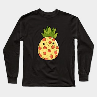 Cute Kawaii Pepperoni Pizza Pineapple Long Sleeve T-Shirt